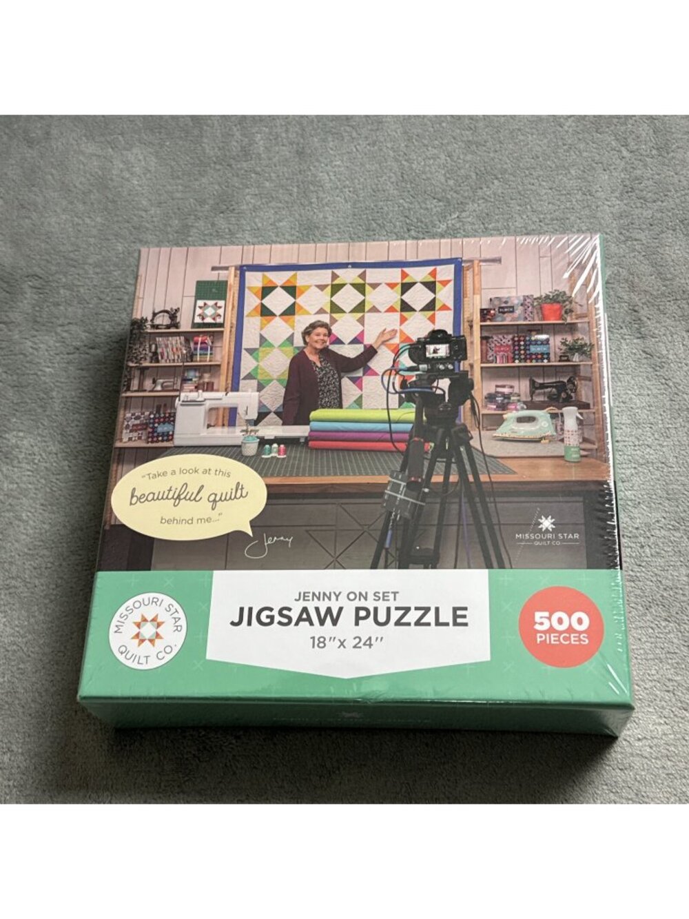 Missouri Star Quilt Co. Jenny On Set 500 Pcs Jigsaw Puzzle 18 x 24 Inches Sealed